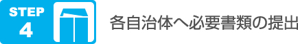 各自治体へ必要書類の提出